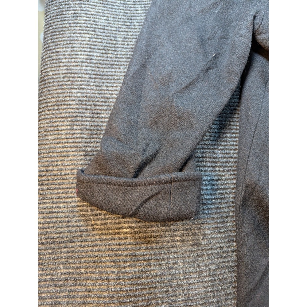 VTG Michelle Francois Trench Coat Womens 16 XL Gray Lined Gloves Faux Fur‎ Trim - Picture 6 of 16
